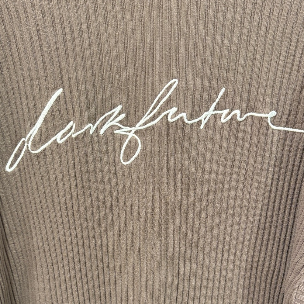 ASOS Brown Ribbed Sweater with Script Design - Picture 3 of 6